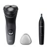 Philips S1142/02 Shaver 1000 Series borotva és orrszőrnyíró, 3 körkéses, akkumulátoros, vízálló, fekete -szürke