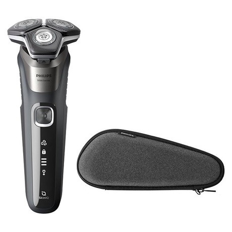 Philips S5887/30 Shaver Series 5000 borotva, nedves és száraz, SteelPrecision pengék, SkinIQ, utazótok, szürke
