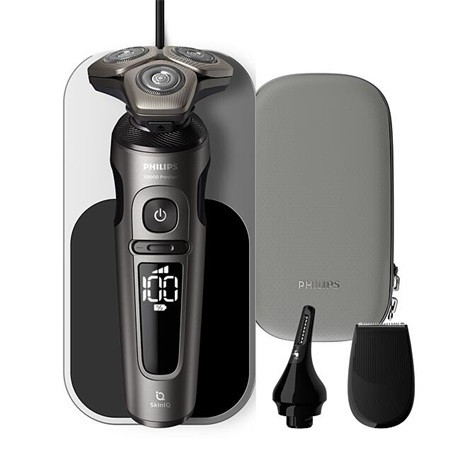 Philips SP9872/15 Shaver 9000 Series Prestige borotva, nedves és száraz, Hydro SkinGlide bevonat, SkinIQ, Qi töltés, utazótok