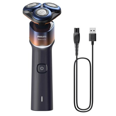 Philips X5012/00 Shaver 5000X Series borotva, nedves és száraz, SkinGlide bevonat, ComfortCut pengék, króm -narancssárga