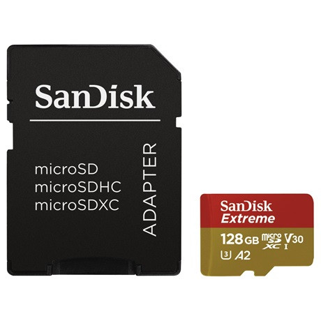 Sandisk 121586 Microsd Extreme Kártya 128gb, 190/90 Mb/s