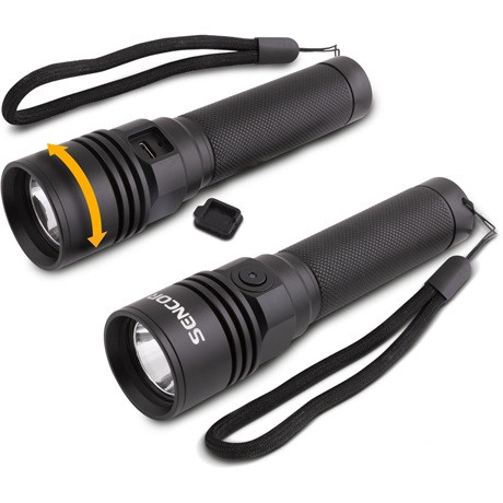 Sencor SLL 400 LED elemlámpa, akkumulátoros, alumínium, 240lm, 100méter, 2000mAh akku, IPX4