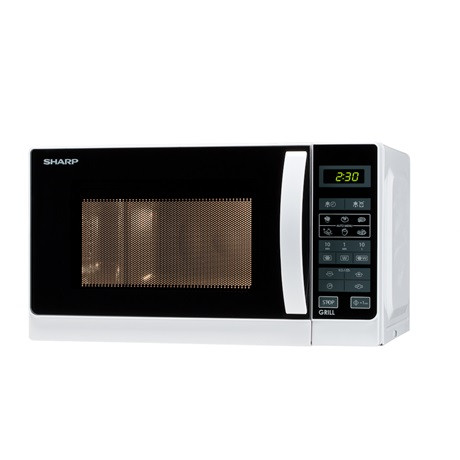 Sharp R642WW grilles mikrohullámú sütő, 20liter, 800/1000Watt, kvarc grill, 8 program, fehér