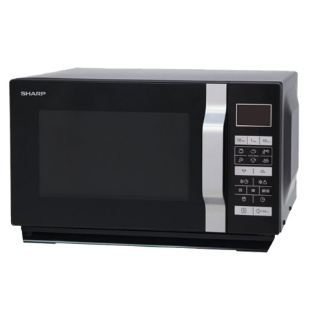 Sharp R760BK grilles mikrohullámú sütő, forgótányér nélküli, 23 liter, 900/1000Watt, Quartz grill, fekete