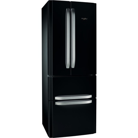 Whirlpool W4D7 BC21 francia ajtós hűtőszekrény, 292/110liter, NoFrost, fekete
