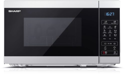 Sharp YC-MG02E-S Mikrohullámú sütő, 800W, Digitális, Compact Grill, Ezüst