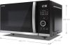 Sharp YC-QS254AEB mikrohullámú sütő, forgótál nélküli kialakítás, 25liter, 900Watt, fekete