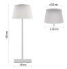 Emos Z7630W Katie LED asztali lámpa, akkumulátoros, 250 lumen, 4W, meleg/természetes/hideg fehér, fehér