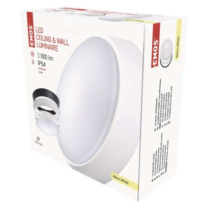 Emos ZM3130 ZURI LED mennyezeti lámpa, 21x8cm, 14/70W, 1000lm, IP54, meleg fehér