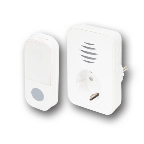 Somogyi DBA1101AC vezeték nélküli csengő, max. 150m hatótáv, 38 dallam, IP44, fehér