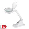 Somogyi NKLL 06 LED-es nagyítós asztali lámpa, 6W, 6500K, 400 lm, 3-12 dioptria, fehér