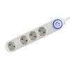 Somogyi NV 04TK-5/WH/1,5 talpkapcsolós elosztó, 4 aljzat, 1,5méter, 3x1,5mm, fehér