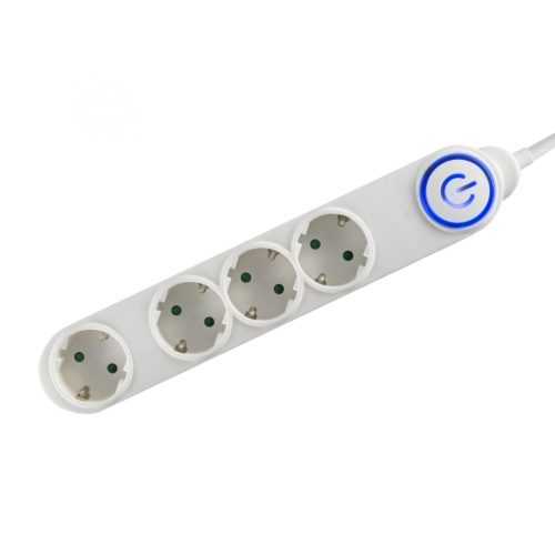 Somogyi NV 04TK-5/WH/1,5 talpkapcsolós elosztó, 4 aljzat, 1,5méter, 3x1,5mm, fehér