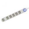 Somogyi NV 06TK-5/WH/1,5 6 aljzat 5 méter fehér 3x1,5mm2 lábkapcsolós elosztó