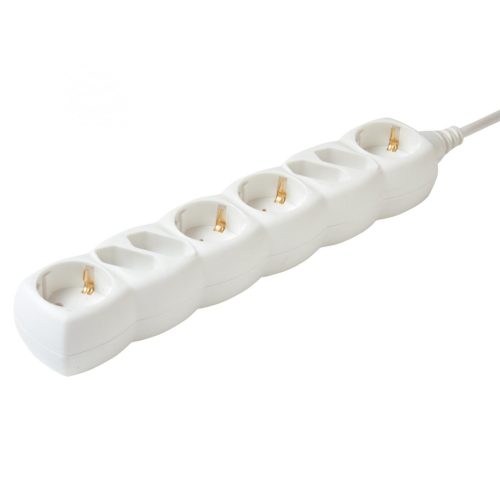 Somogyi NV 18-3/WH/1,5 elosztó, 4 euro + 4 földelt aljzat, 3méter, 3x1,5mm, 16A, kapcsolós, fehér