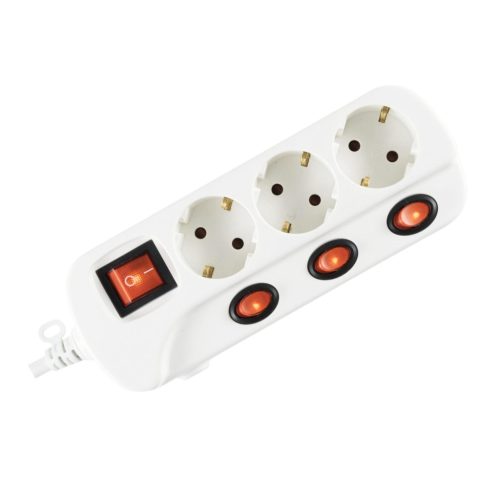 Somogyi NVK 03K-3/WH/1,5 3aljzat 3méter 3x1,5mm2 külön kapcsolható elosztó