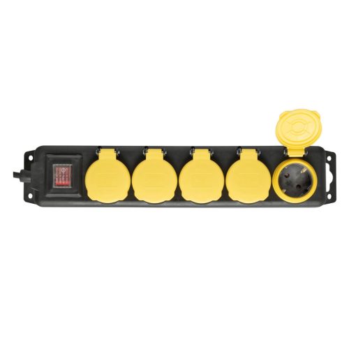 Somogyi NVO 05K-5/BK/1,5 hálózati elosztó, kapcsolós, IP44, 3680 W, 250 V, 16 A, 5 méter