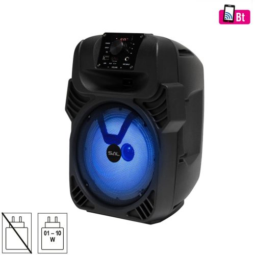 Somogyi PAR20BTC Party hangdoboz, Bluetooth, USB, AUX, FM, akkumulátor, LED fény, fekete