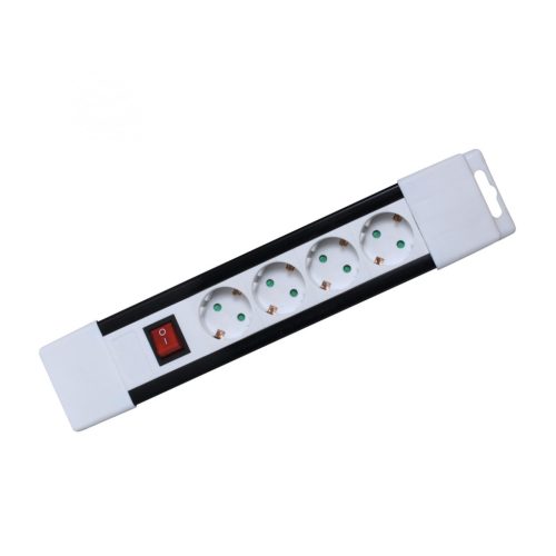 Somogyi PNV 04K/WH hálózati elosztó, 4 aljzat, 2méter, 3x1mm, IP20, kapcsolós