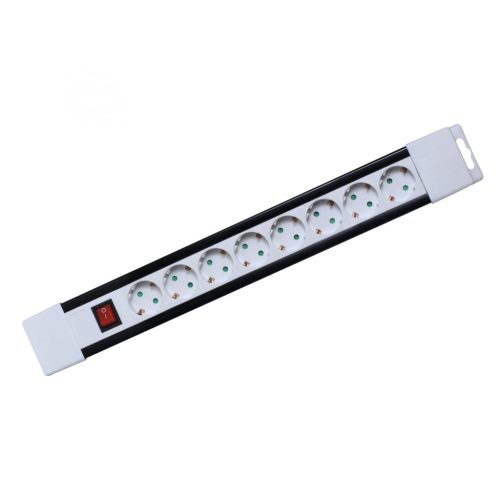 Somogyi PNV 08K/WH hálózati elosztó, 8 aljzat, 2méter, 3x1mm, IP20, kapcsolós