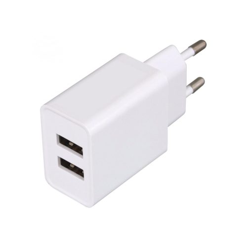 Somogyi SA 24USB USB hálózati töltő, 2 darab USB-A aljzat, 2,4A, fehér