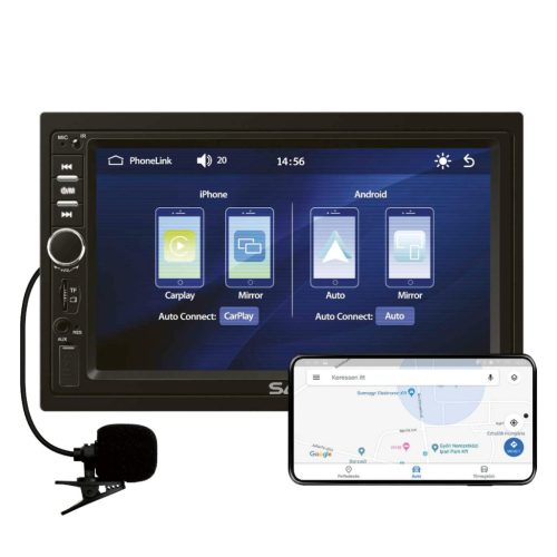Somogyi VBX910 autórádió és multimédia-lejátszó, 7" (18cm), 4x45Watt, Bluetooth, USB, AUX, tolatókamera bemenet