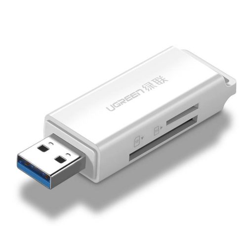 Ugreen 40753 CM104 USB 3.0 SD / microSD memóriakártya-olvasó, fehér